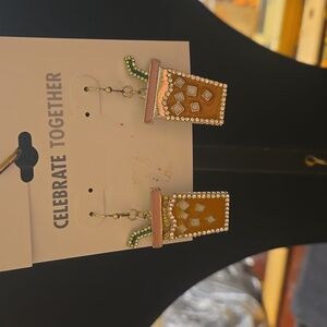 COPY - "Celebrate Together" Fun Jewlery, Silvertone Earrings, NWT